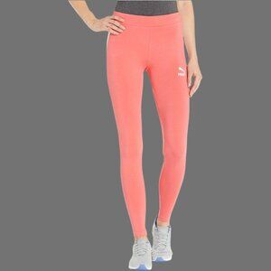 PUMA Cotton Leggings Coral/White NWT Size Small